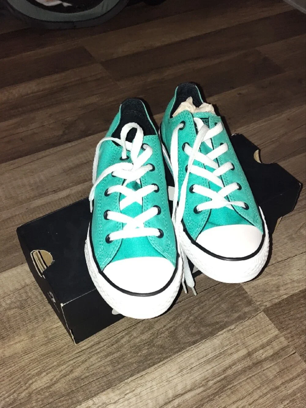Converse Kids Teal Low Top Sneakers with White Laces